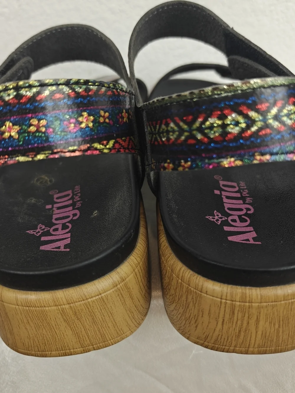 Alegria Playa Comfort Platform Sandals – Adjustable Straps US 9-9.5 Boho Chic